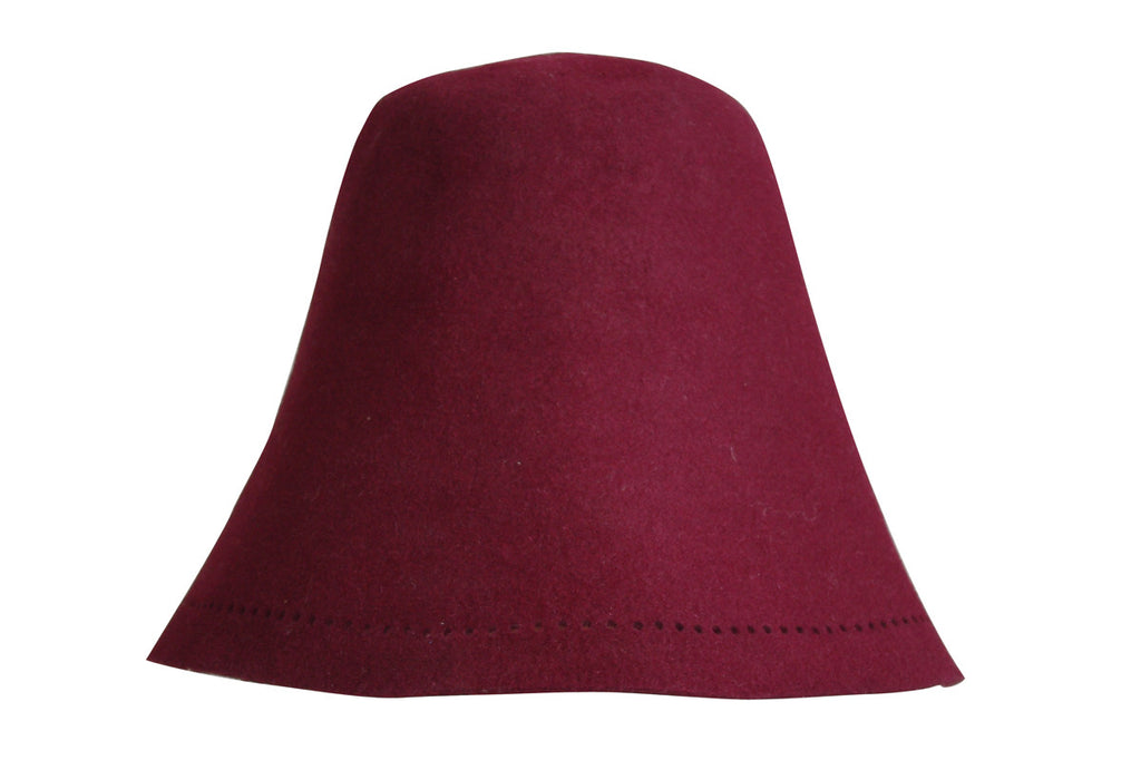 Sauna Hat of Rabbit Fur - Burgundy