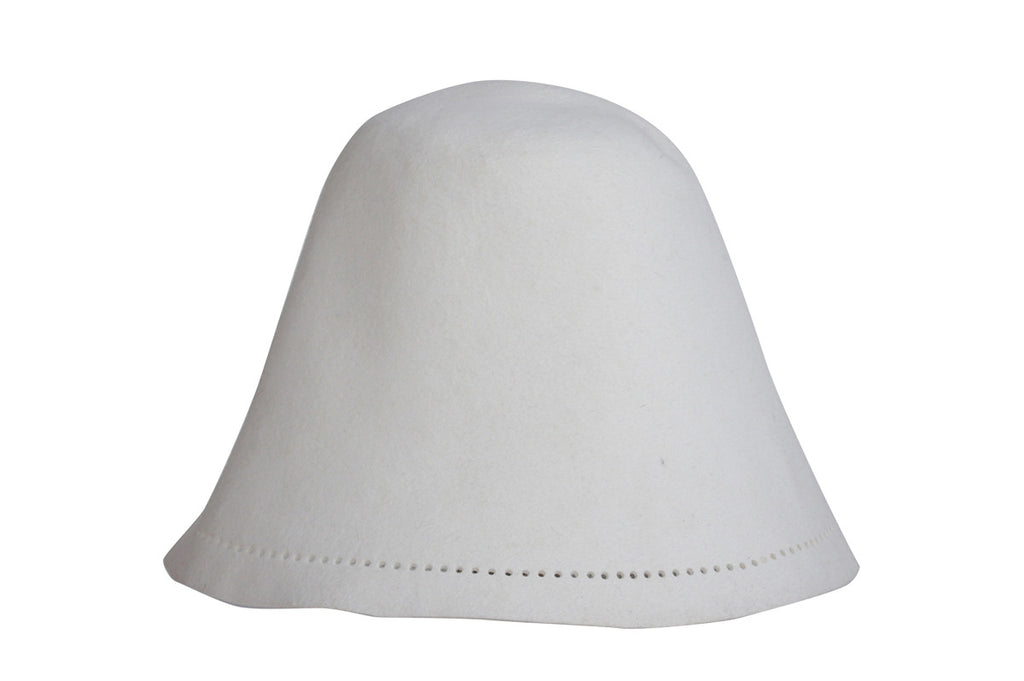 Sauna Hat of Rabbit Fur - White